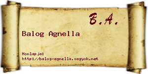 Balog Agnella névjegykártya